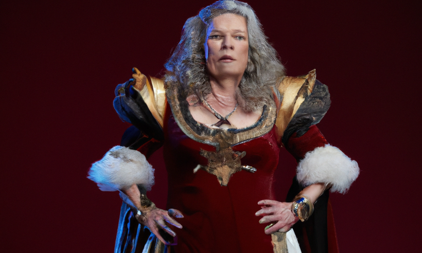 DALL·E 2023-02-24 11.41.17 - Older Woman, Valkyrie, Baroque dress, high detailed, full body, velvet red background, 4k, high resolution