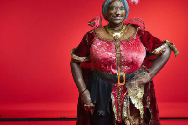 DALL·E 2023-02-24 11.41.20 - Older Woman, Valkyrie, Baroque dress, high detailed, full body, velvet red background, 4k, high resolution