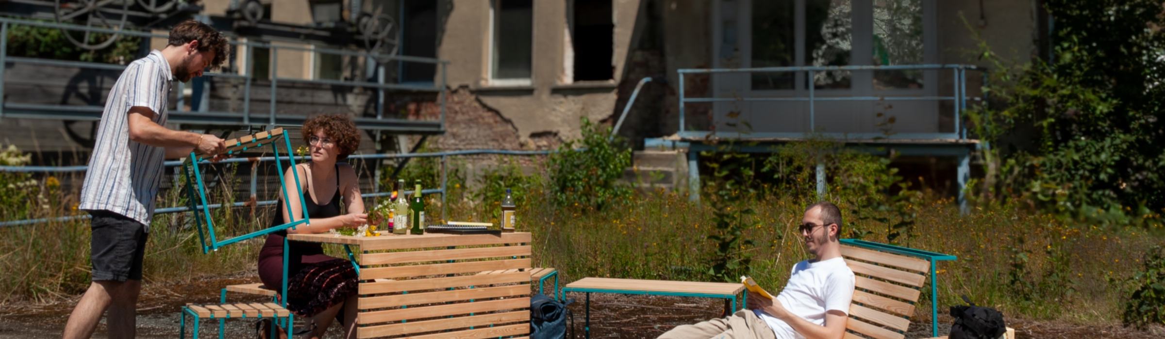 Der Prototyp der Fleximöbel im ersten Einsatz
