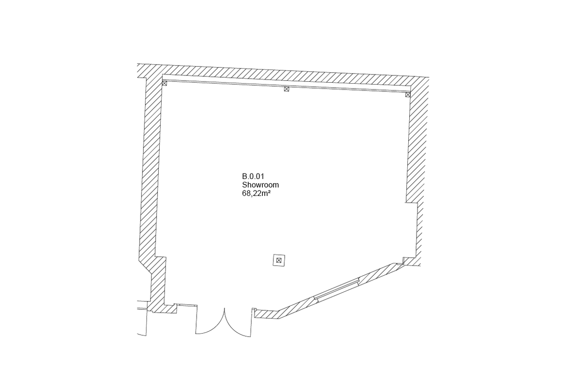 Raumplan Grundriss Haus B Schauraum B0.01