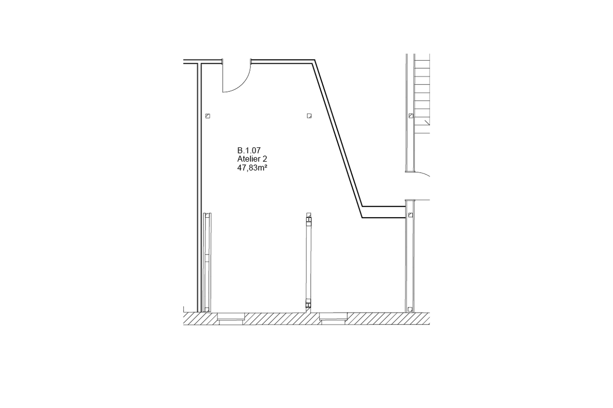 Raumplan Grundriss Haus B Atelier B1.07