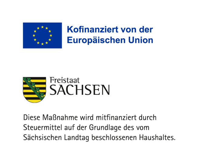 Logo Kombination "Freistaat Sachsen" und "EU"