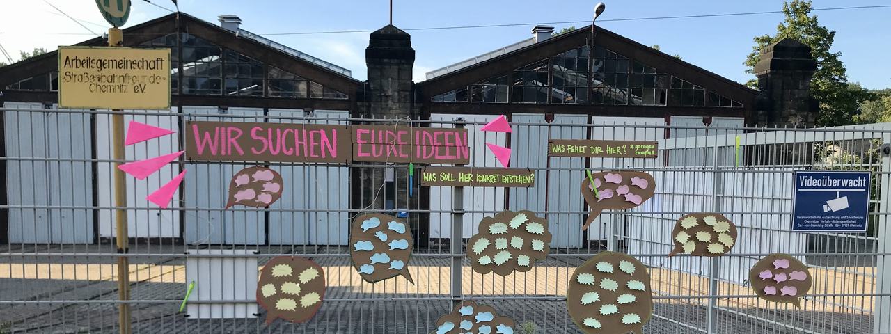 Eingangsbereich am Garagen-Campus Chemnitz