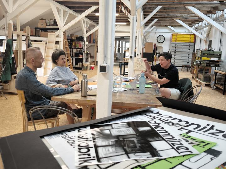 Blick in die Chemnitzer Kunstfabrik in den Räumen der Stadtwirtschaft
