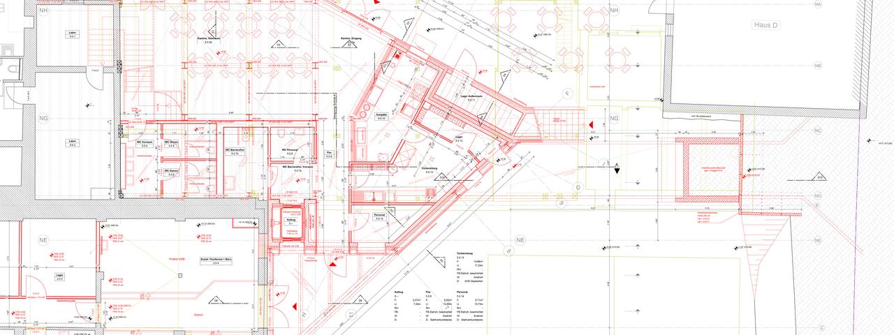 Bauplan für Erdgeschoss Haus A
