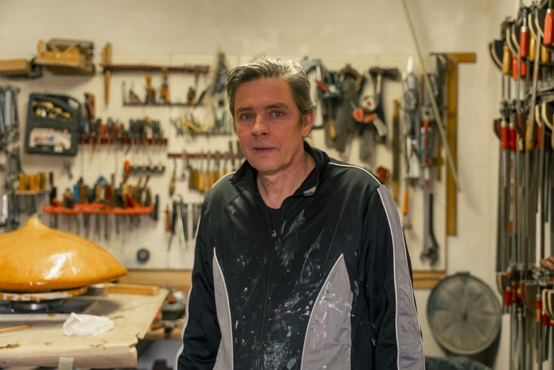 Ingo Scheller in seiner Werkstatt in Haus E