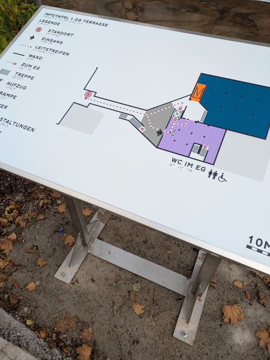 Blindenleitsystem in der Stadtwirtschaft am Eingang Jakobstraße