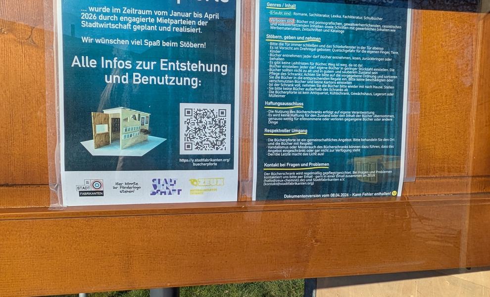 Eröffnung der Bücherpforte in der Stadtwirtschaft am 8. April 2026