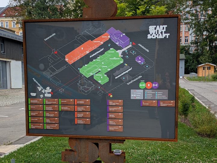 Lageplan im Veranstaltungshof der Stadtwirtschaft