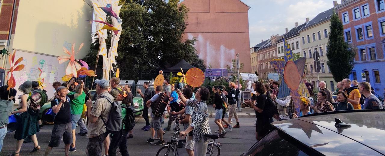 Demonstration "Blumen statt Beton" beim Hang zur Kultur 2025