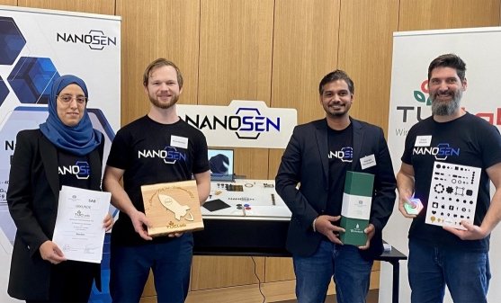 Dr. Sonia Bradai, Rick Henkner, Rajarajan Ramalingame und Joseph Stephens (v.l.n.r.)