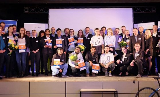 Preisträger, Juroren und Sponsoren des 13. SAXEED-Ideenwettbewerbs am 22. Januar 2018