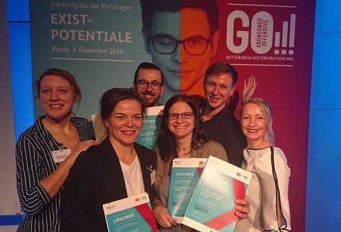 Das SAXEED-Team bei der Bekanntgabe der Förderung in Berlin